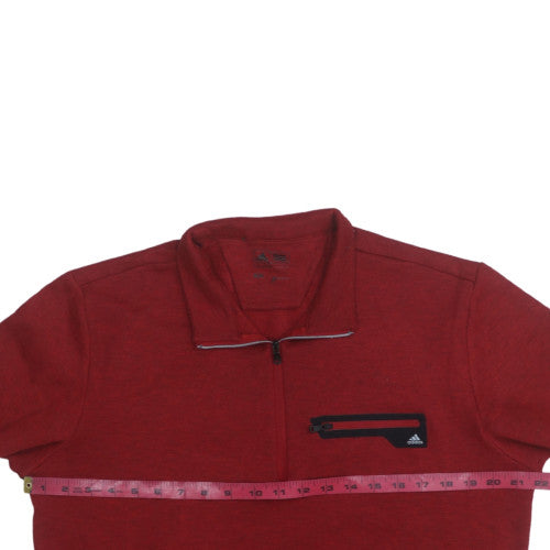 Adidas Men's Red 1/4 Zip Mock Neck Sweatshirt Size M