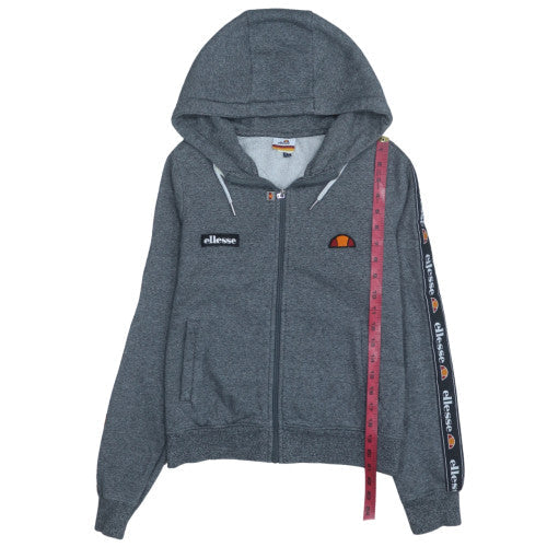 Ellesse Mens Grey Full Zip Hoodie Size L Sports Fleece Excellent
