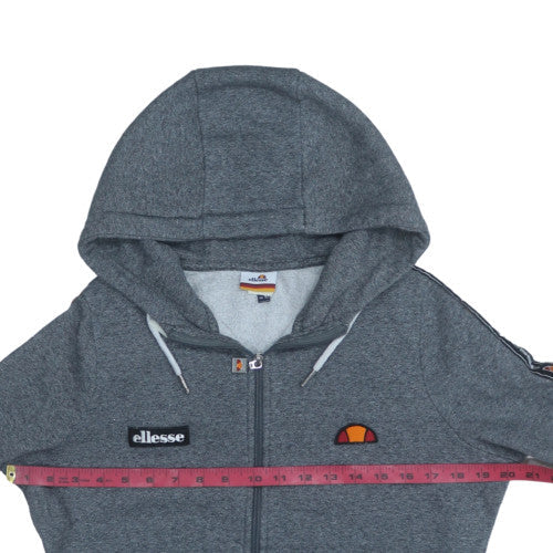 Ellesse Mens Grey Full Zip Hoodie Size L Sports Fleece Excellent