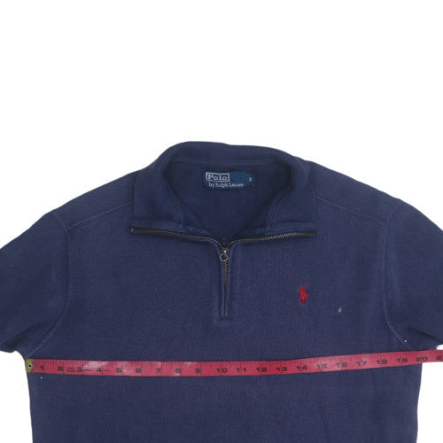 Ralph Lauren Men's Blue 1/4 Zip Cotton Mock Neck Sweatshirt Size S