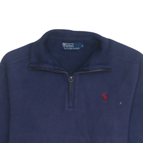 Ralph Lauren Men's Blue 1/4 Zip Cotton Mock Neck Sweatshirt Size S