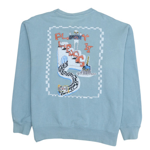 Zara Women Blue Skull Graphic Pullover Sweatshirt L