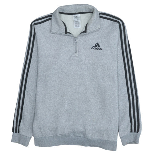 Adidas Men Grey 1/2 Zip Sweatshirt Size M Sports Fleece