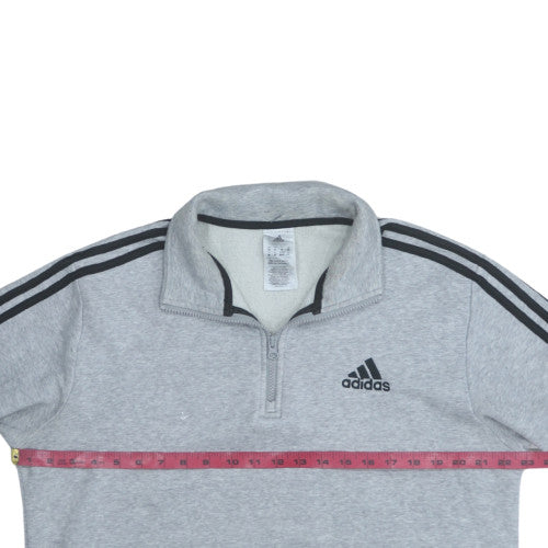 Adidas Men Grey 1/2 Zip Sweatshirt Size M Sports Fleece