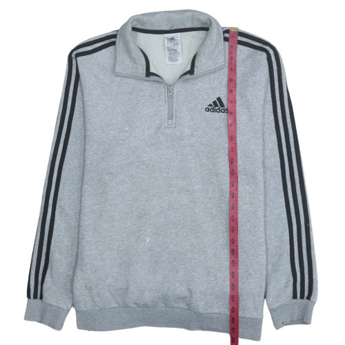 Adidas Men Grey 1/2 Zip Sweatshirt Size M Sports Fleece