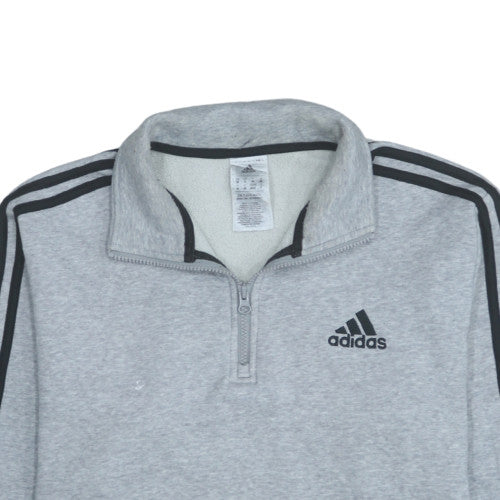 Adidas Men Grey 1/2 Zip Sweatshirt Size M Sports Fleece