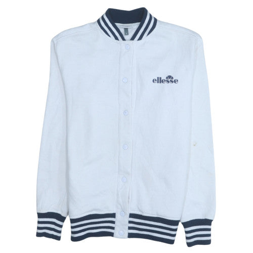 Ellesse Women's White Size 8 Varsity Jacket with Logo Detail