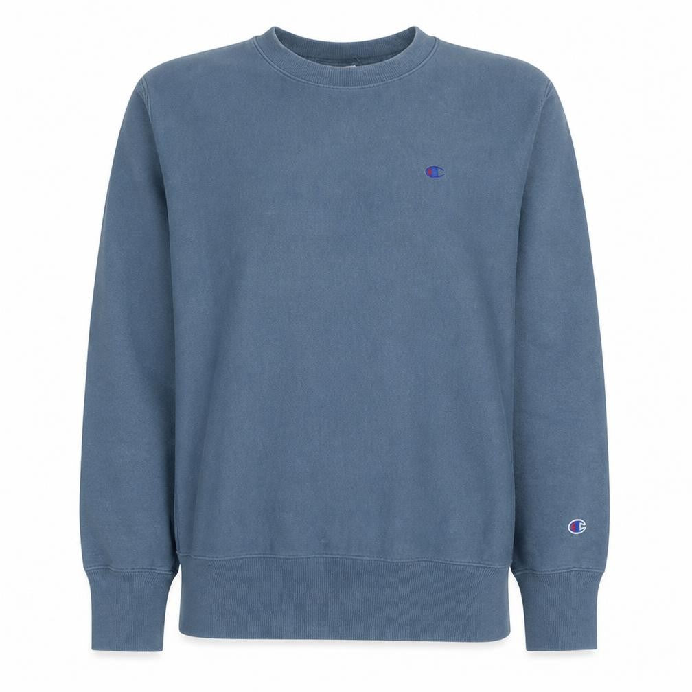 Front view of Champion Men's Blue Large Crew Neck Pullover Sweatshirt
