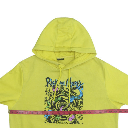 Primark Rick and Morty Men's Yellow Pullover Hoodie Size L