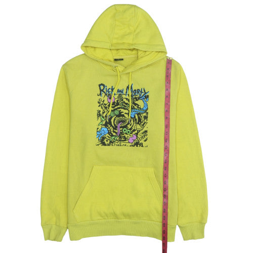 Primark Rick and Morty Men's Yellow Pullover Hoodie Size L