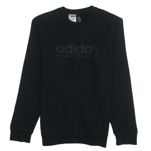 Adidas Boys Black Sportswear Sweatshirt Size 14-15 Years Crew Neck Pullover