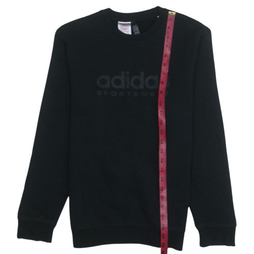 Adidas Boys Black Sportswear Sweatshirt Size 14-15 Years Crew Neck Pullover