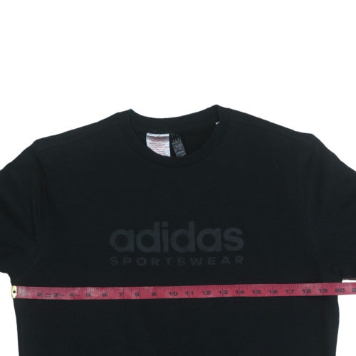 Adidas Boys Black Sportswear Sweatshirt Size 14-15 Years Crew Neck Pullover