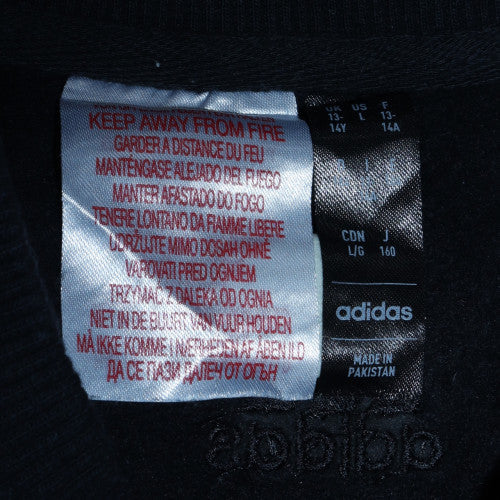Adidas Boys Black Sportswear Sweatshirt Size 14-15 Years Crew Neck Pullover