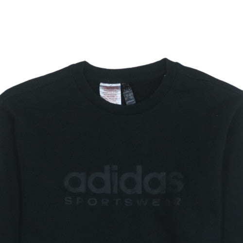 Adidas Boys Black Sportswear Sweatshirt Size 14-15 Years Crew Neck Pullover