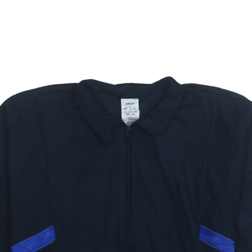 Adidas Women Navy Blue Full Zip Sweatshirt Size 12 Cotton Blend