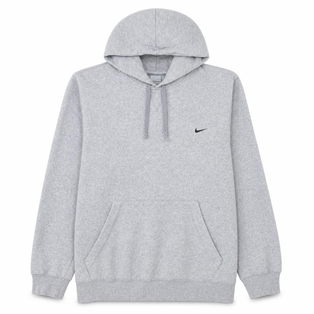 Front view of Nike Men's Grey Pullover Hoodie Medium Regular Fit Fleece