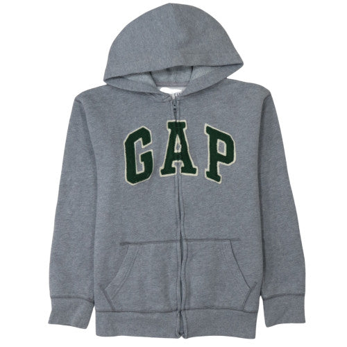 GAP Boys Grey XXL Full Zip Hoodie with Logo Embroidery