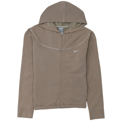 Nike Mens Beige Full Zip Hoodie L Fleece Fit Dry Casual Wear