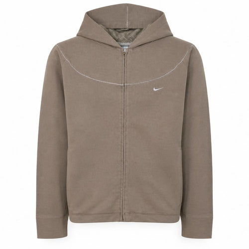 Nike Mens Beige Full Zip Hoodie L Fleece Fit Dry Casual Wear