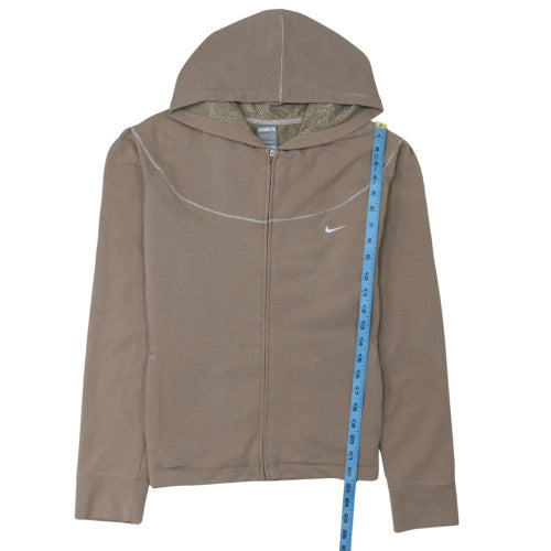 Nike Mens Beige Full Zip Hoodie L Fleece Fit Dry Casual Wear