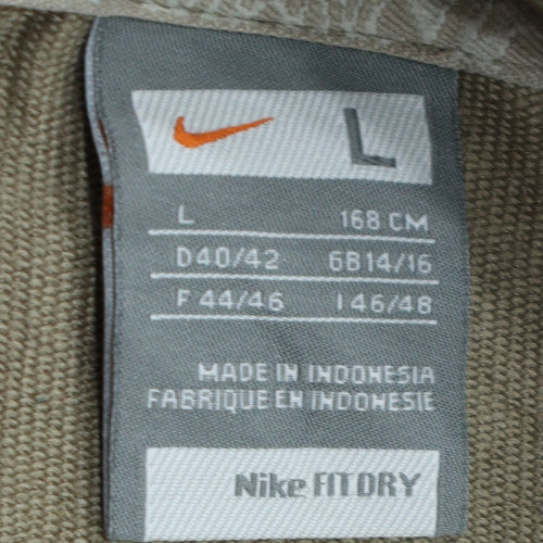 Nike Mens Beige Full Zip Hoodie L Fleece Fit Dry Casual Wear