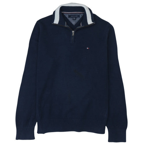 Tommy Hilfiger Men's Blue 1/4 Zip Cotton Sweatshirt Size L