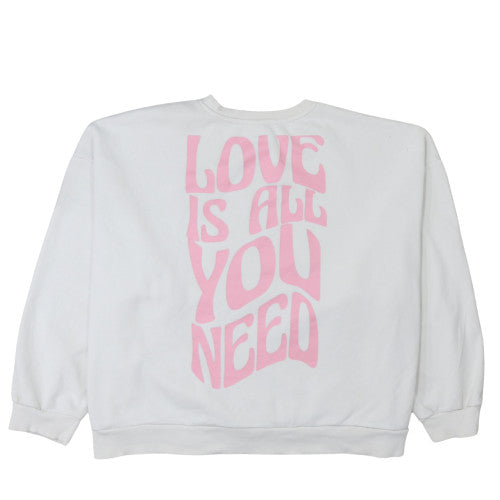Disney Mickey & Friends George Women White 2XL Pullover Sweatshirt