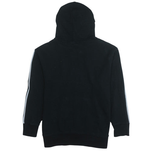 Adidas Womens Black Size 10 Pullover Hoodie with Logo and Stripes