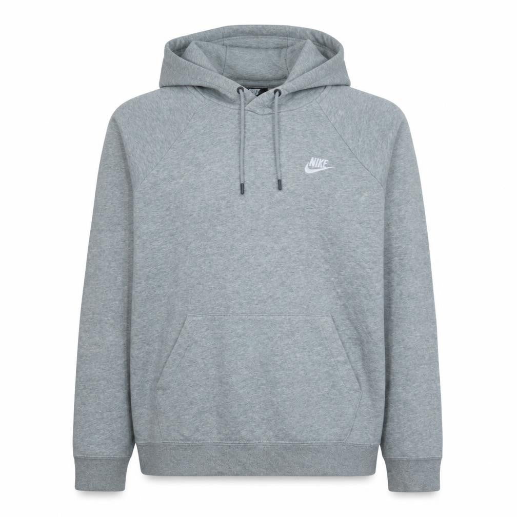 Nike Men's Grey Pullover Hoodie M Regular Fit Fleece Sportswear
