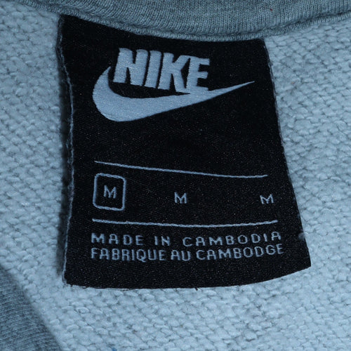 Nike Men's Grey Pullover Hoodie M Regular Fit Fleece Sportswear