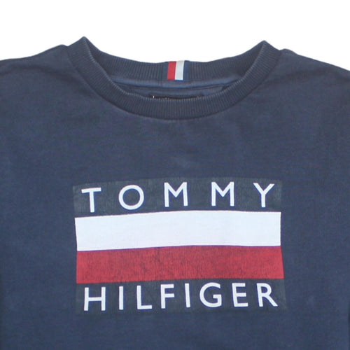 Tommy Hilfiger Men's Blue Logo Pullover Sweatshirt Size L