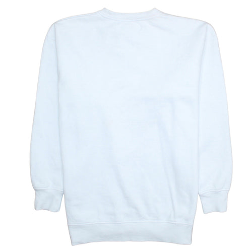 Diesel Men's White Small Logo Crew Neck Pullover Sweatshirt