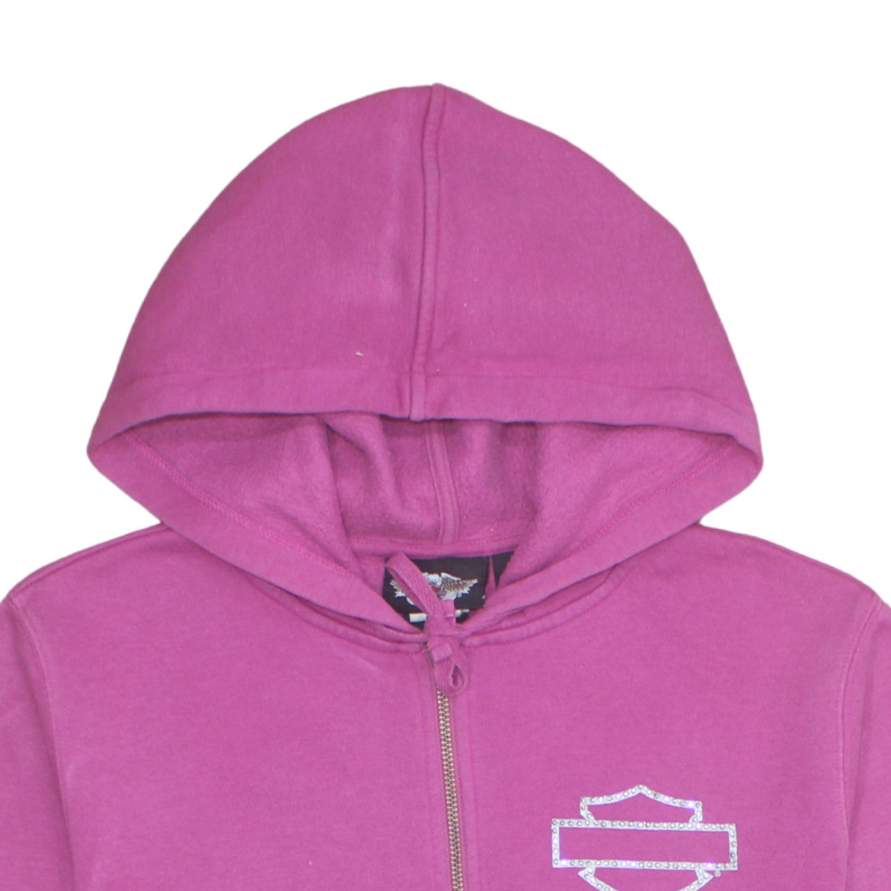 Harley-Davidson Women Pink Full Zip Hoodie Size L Cotton Blend