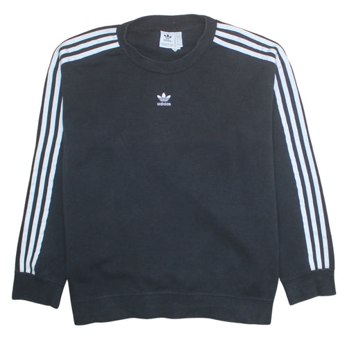 Adidas Womens Black Crew Neck Long Sleeve Sweatshirt Size 18