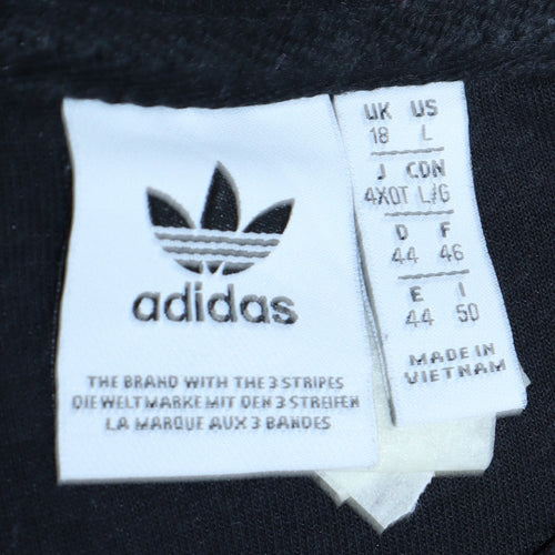 Adidas Womens Black Crew Neck Long Sleeve Sweatshirt Size 18