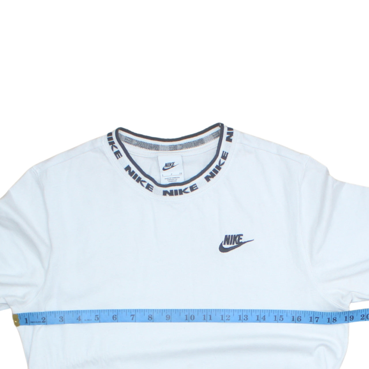 Nike Men’s White Cotton Crew Neck Short Sleeve Sports T-Shirt Size S
