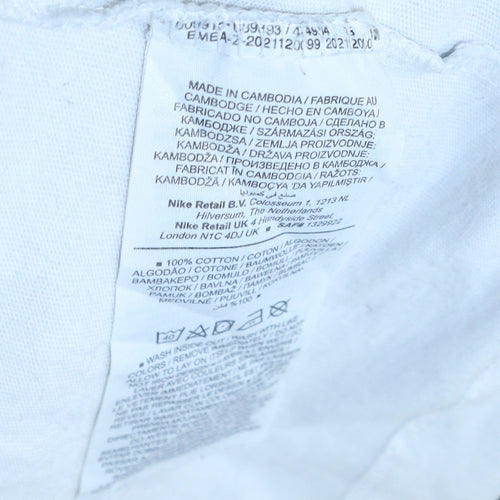Nike Men’s White Cotton Crew Neck Short Sleeve Sports T-Shirt Size S