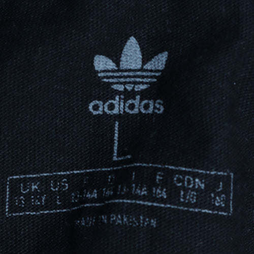 Adidas Mens Black Long Sleeve Crew Neck Pullover Sweatshirt Size L
