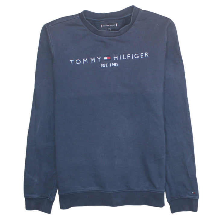 Tommy Hilfiger Teens Blue Cotton Embroidered Sweatshirt Size 164