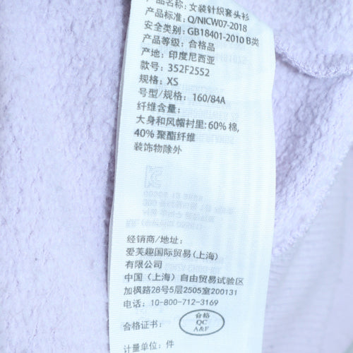 Hollister Women Purple Pullover Hoodie XS Cotton Blend Casual