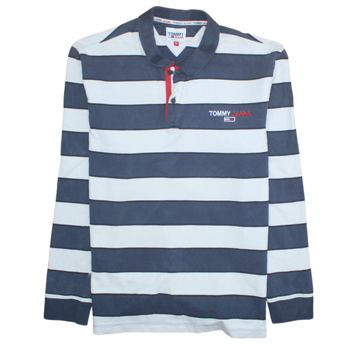 Tommy Jeans Men’s Blue Striped Henley Sweatshirt XL