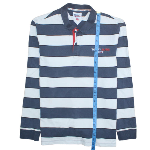 Tommy Jeans Men’s Blue Striped Henley Sweatshirt XL
