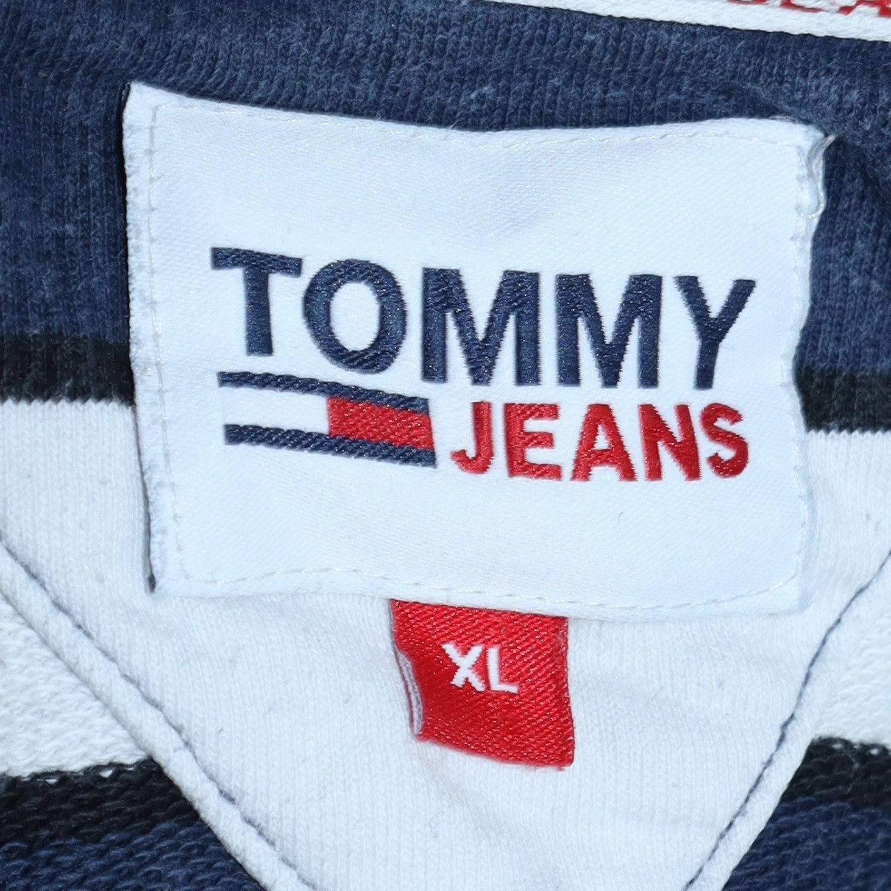 Tommy Jeans Men’s Blue Striped Henley Sweatshirt XL