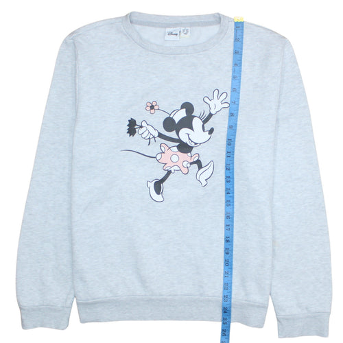 Disney Women Grey Minnie Mouse Print Pullover Sweatshirt UK 12/14