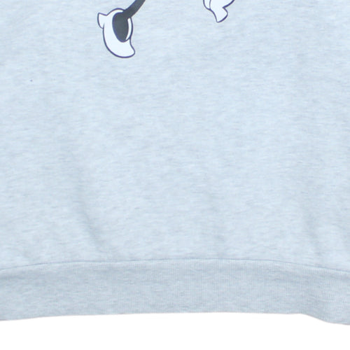 Disney Women Grey Minnie Mouse Print Pullover Sweatshirt UK 12/14