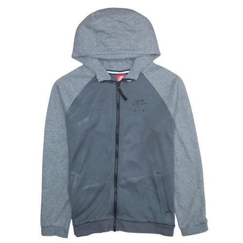 Nike Air Grey Full Zip Hoodie Teens L Lightweight Sportswear