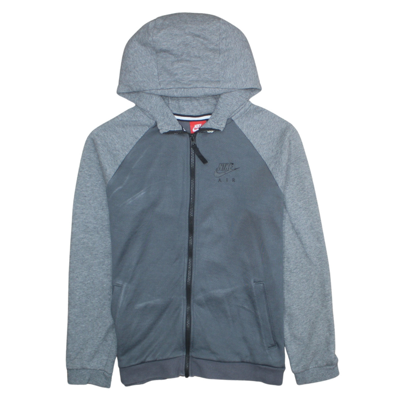 Nike Air Grey Full Zip Hoodie Teens L Lightweight Sportswear
