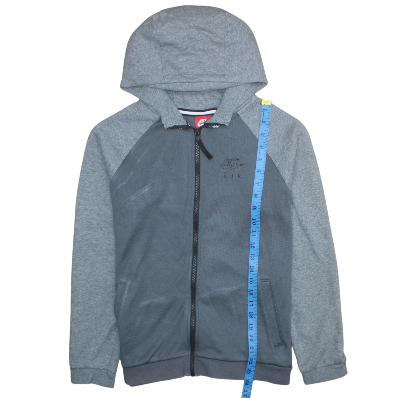 Nike Air Grey Full Zip Hoodie Teens L Lightweight Sportswear