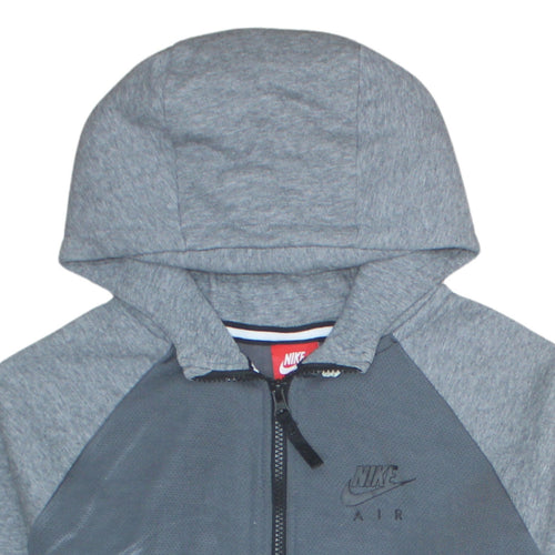 Nike Air Grey Full Zip Hoodie Teens L Lightweight Sportswear